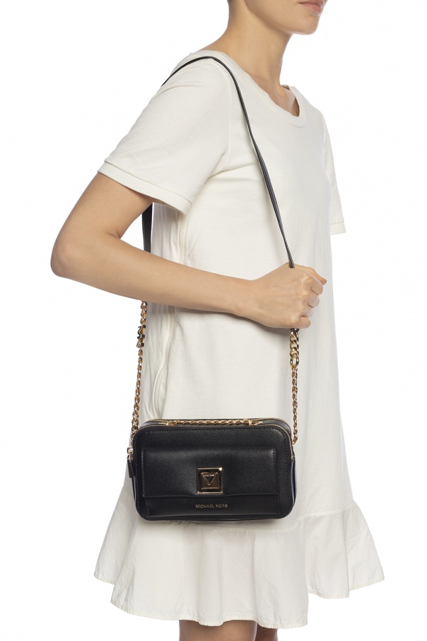Michael kors draw strip shoulder bag in black